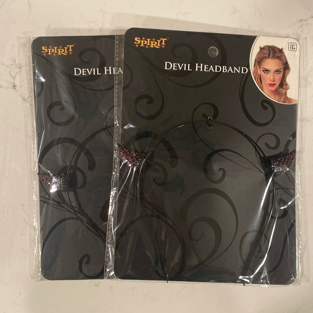 Pack of two devil horn headbands
